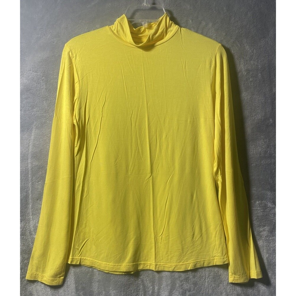 Buttery, Weightless Cool Feel Yellow Stretch Turtleneck L